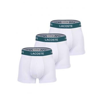Set de boxeri din amestec de bumbac cu banda logo in talie - 3 perechi - Alb