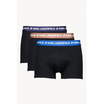 Set de boxeri din amestec de bumbac organic - 3 perechi - Negru/Albastru royal/Bleumarin