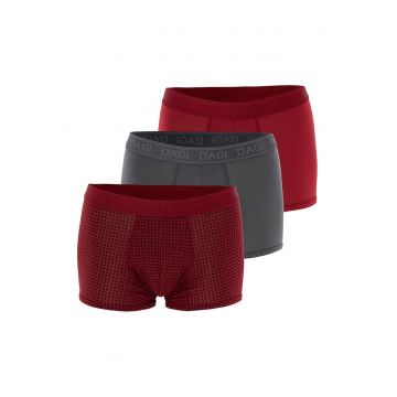 Set de boxeri din amestec de bumbac - Rosu/Negru