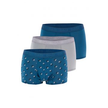 Set de boxeri din amestec de modal - 3 perechi - Gri/Albastru