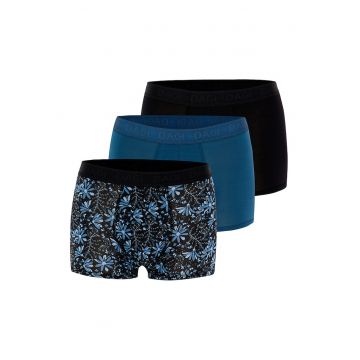 Set de boxeri din amestec de modal - 3 perechi - Negru/Albastru