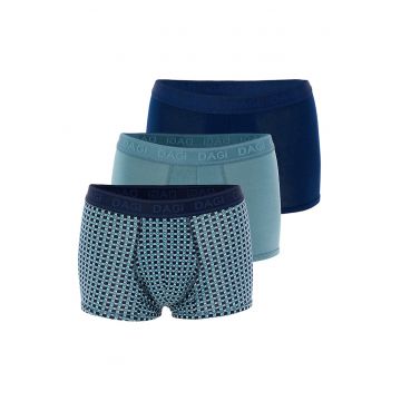 Set de boxeri din amestec de modal cu banda logo in talie - 3 perechi - Albastru/Bleumarin