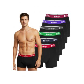 Set de boxeri din bumbac cu banda logo in talie - 6 perechi - Multicolor