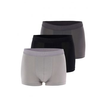 Set de boxeri uni - 3 perechi - Negru/Gri antracit