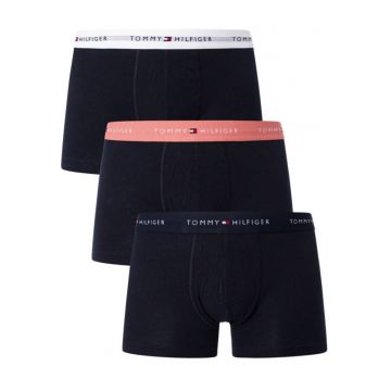 Set de boxeri uni cu banda logo in talie - 3 perechi -