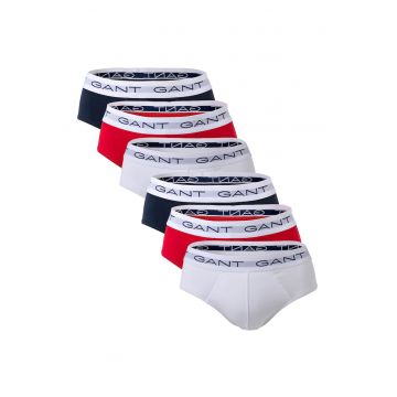 Set de chiloti cu banda logo in talie - 6 perechi - Multicolor