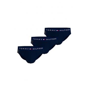 Set de chiloti cu benzi logo - 3 perechi - Albastru ultramarin