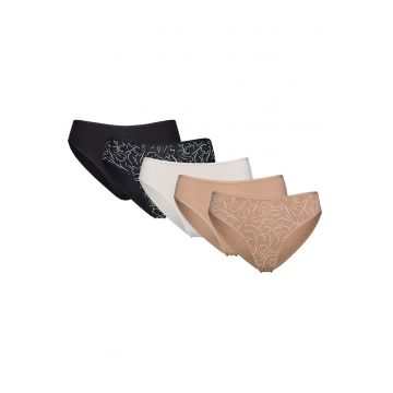 Set de chiloti - dama - set de 5 perechi - multicolor - Mia-Mia - Alb