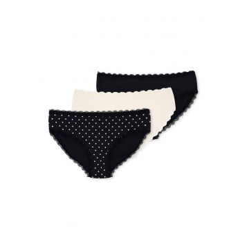 Set de chiloti din amestec de modal si bumbac - 3 perechi - Alb/Negru