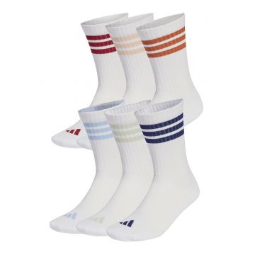 Set de sosete lungi cu talpa dubla si model unisex - 6 perechi - Alb optic