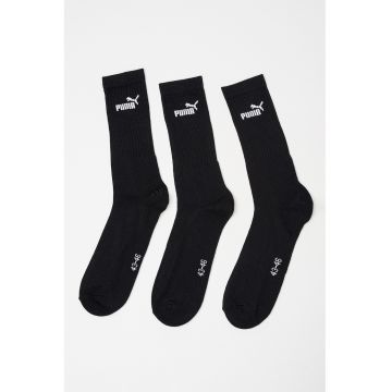 Set de sosete lungi unisex cu logo - 3 perechi - Negru/Alb murdar