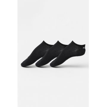 Set de sosete pana la glezna cu model unisex - 3 perechi - Negru/Alb optic