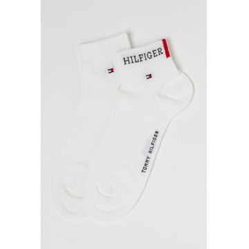 Set de sosete scurte cu imprimeu logo - 2 perechi - Alb