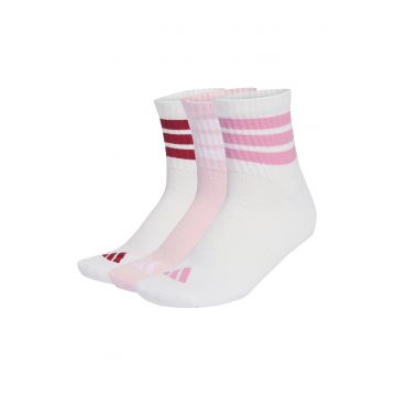Set de sosete scurte cu logo - 3 perechi - Alb/Roz