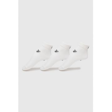 Set de sosete scurte unisex din amestec de bumbac cu logo - 3 perechi - Negru/Alb optic