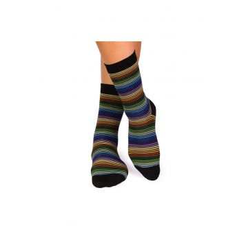 Sosete bambus FINE BAMBOO dungi curcubeu inchis