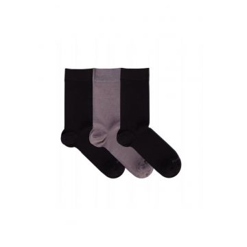 Sosete confortabile bambus Gri Negru Cutie 3 buc.