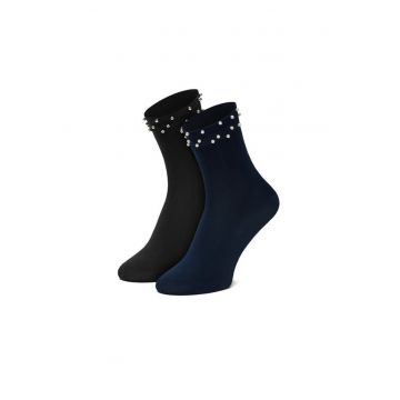 Sosete dama -  lungi - Negru / Bleumarin