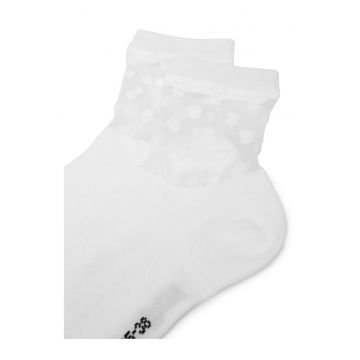 Sosete dama  pe glezna - alb -