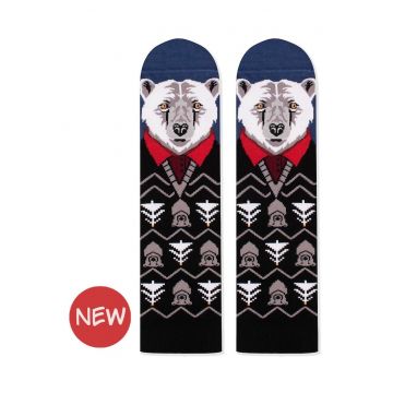 Sosete de Craciun din bambus Craciunul Polar Urs Polar Negru