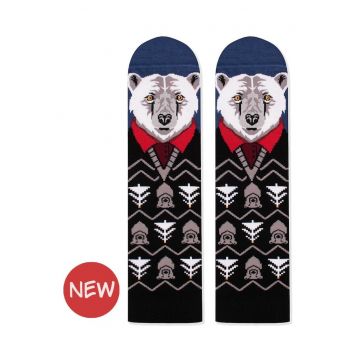 Sosete de Craciun din bambus Craciunul Polar Urs Polar Negru