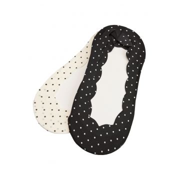 Sosete de tip talpici - dama - set de 2 perechi - Negru-alb crem - Adeline - Negru/Crem