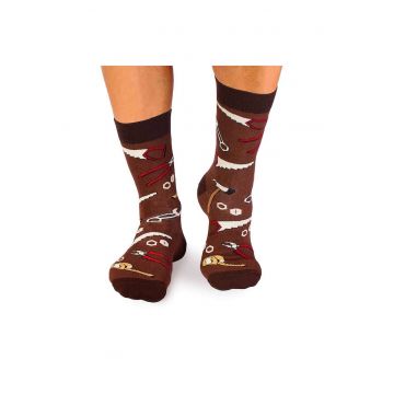 Sosete Fine din Bumbac cu Unelte Maro