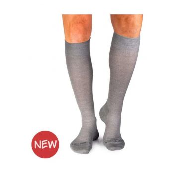 Sosete lungi compresive 3/4 din Lana Merinos Gri
