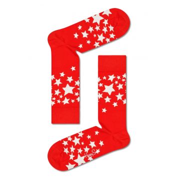 Sosete lungi unisex cu model cu stele