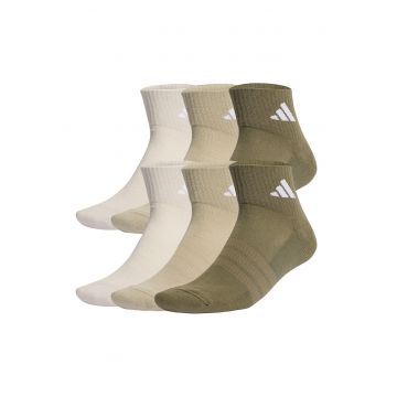 Sosete pana la glezna unisex - 6 perechi - Verde masliniu/Crem