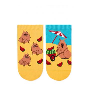 Sosete scurte bumbac Arty Socks cu Capibara la Plaja