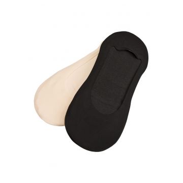 Sosete talpici dama -  set 2 perechi - negru-bej - 39/41