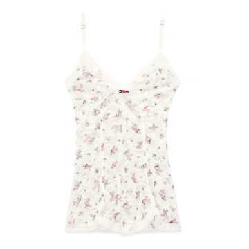 Camasa de noapte cu model floral - Alb murdar/Roz