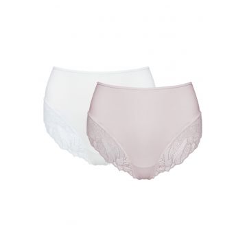 Chiloti cu talie inalta Pinky - Alb