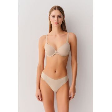 Chiloti hipster cu linia taliei in V - fara cusaturi - Bej deschis -