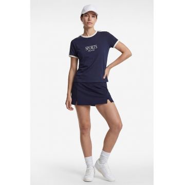 Fusta sport slim-fit cu colanti pe dedesubt - Bleumarin