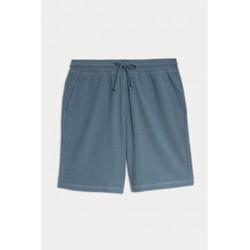 Pantaloni scurti de pijama cu snur - Albastru prafuit