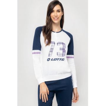 Pijama bumbac dama -  LP5166 - Alb | Albastru inchis