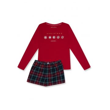 Pijamale de dama  bumbac rosu