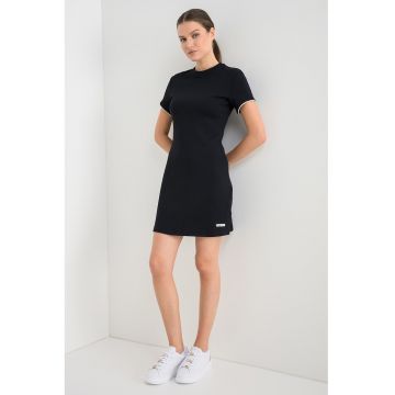 Rochie mini cu decolteu la baza gatului pentru fitness - Negru