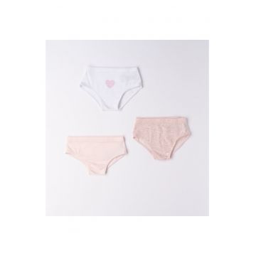 Set 3 perechi de chilotei  -  4.Z249 - Alb/Roz