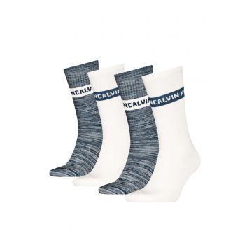 Set 4 perechi sosete lungi - Alb | Albastru