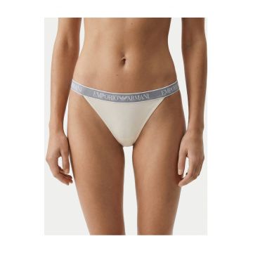 Set chiloti tanga Emporio Armani - bumbac - Alb