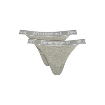 Set chiloti tanga Emporio Armani - bumbac - gri - Gri