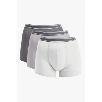 Set de boseri din amestec de bumbac - 3 perechi - Gri/Gri deschis/Alb murdar