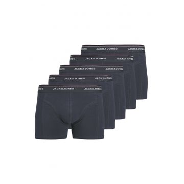 Set de boxeri cu banda logo in talie - 5 perechi - Gri carbune