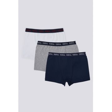 Set de boxeri cu logo - 3 perechi - Alb/Gri/Bleumarin