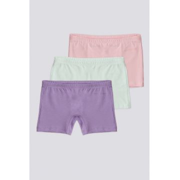 Set de boxeri din amestec de bumbac - 3 perechi - Albastru lavanda/Verde pal/Roz