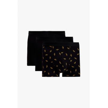 Set de boxeri din amestec de bumbac - 3 perechi - Negru