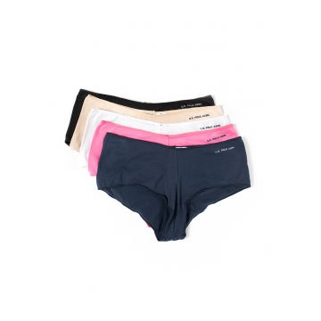 Set de chiloti hipster - 5 perechi - Alb/Negru/Bleumarin